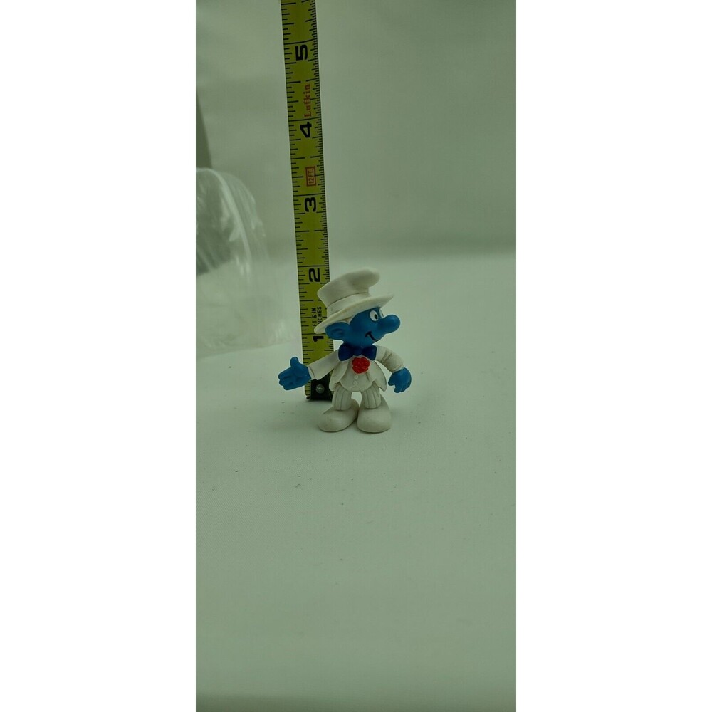 The Smurfs ~ Groom Smurf in White Suit Weddin #20413 Schleich Peyo 1991 230719A2